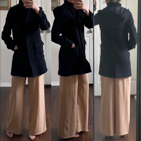 Banana Republic Jackets & Blazers - Banana Republic long black wool blend hooded winter coat